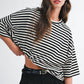 Oversized Stripe Boyfriend Tee I Blue