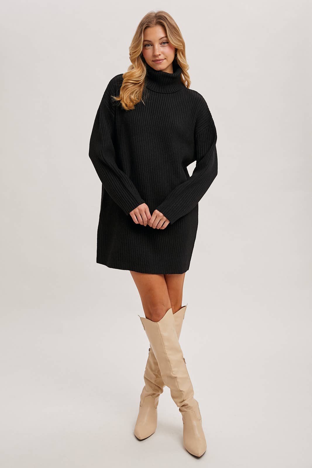 Turtle Neck Sweater Dress