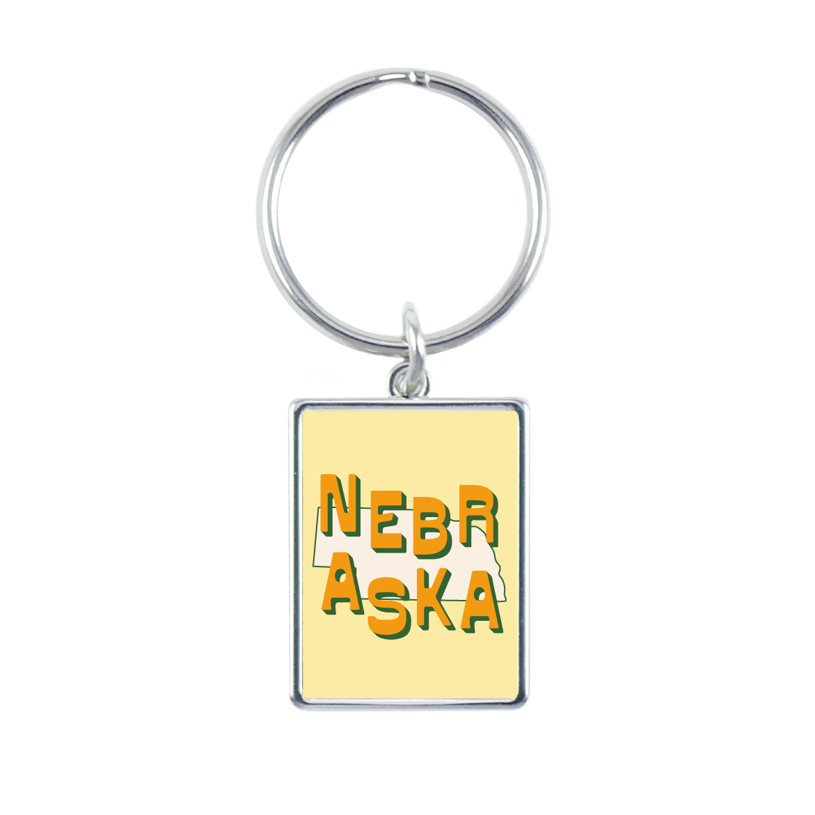 Nebraska State Love Keychain