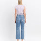 High Rise Frayed Hem Straight Jeans