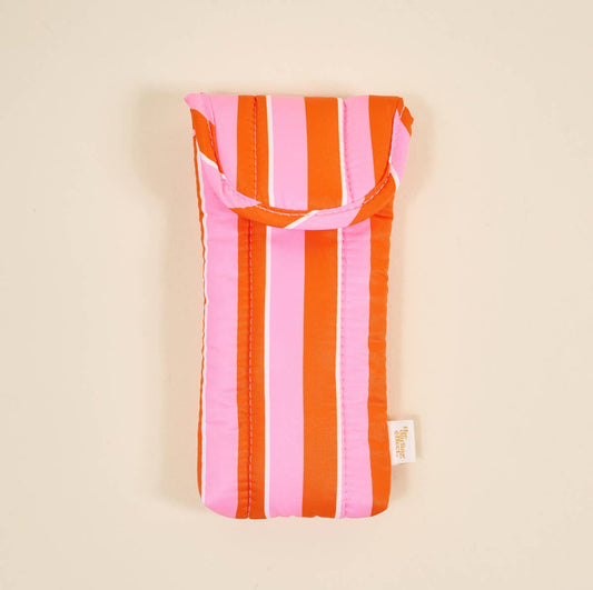 Puffy Sunglasses Case I Sicily Stripes Pink