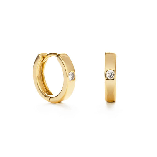 Crystal Huggie Hoop Earrings