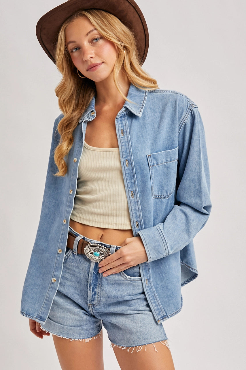 Denim Button Down Shirts