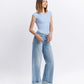 Low Rise Cuffed Baggy Wide Jeans