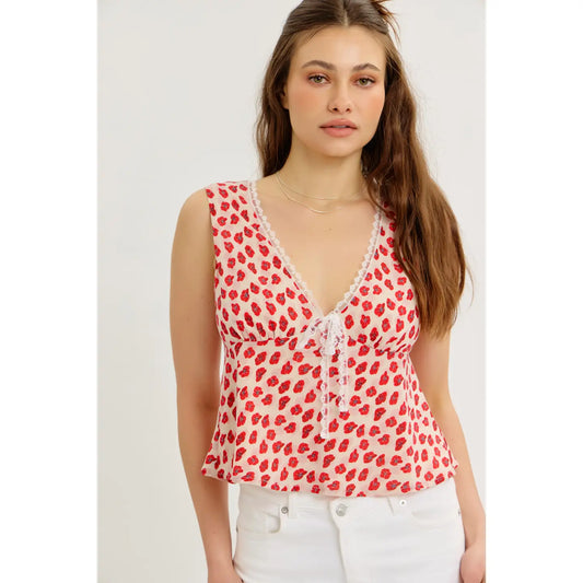 Cherry Picnic Babydoll Tank