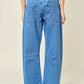 Polka Dot Denim Barrel Jeans