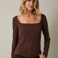 Square Neck Metallic Top