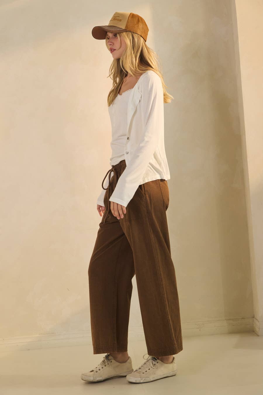 Wide Leg Mineral Wash Pants