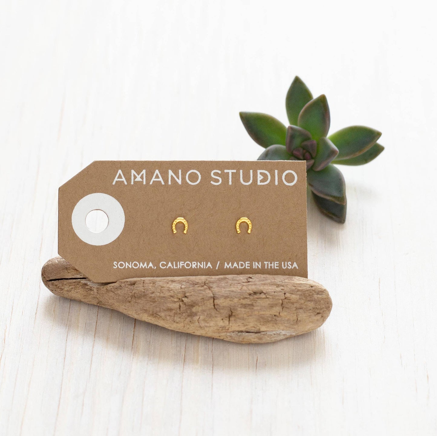Tiny Horseshoe Stud Earrings