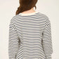 Navy Stripe Henley Long Sleeve Top