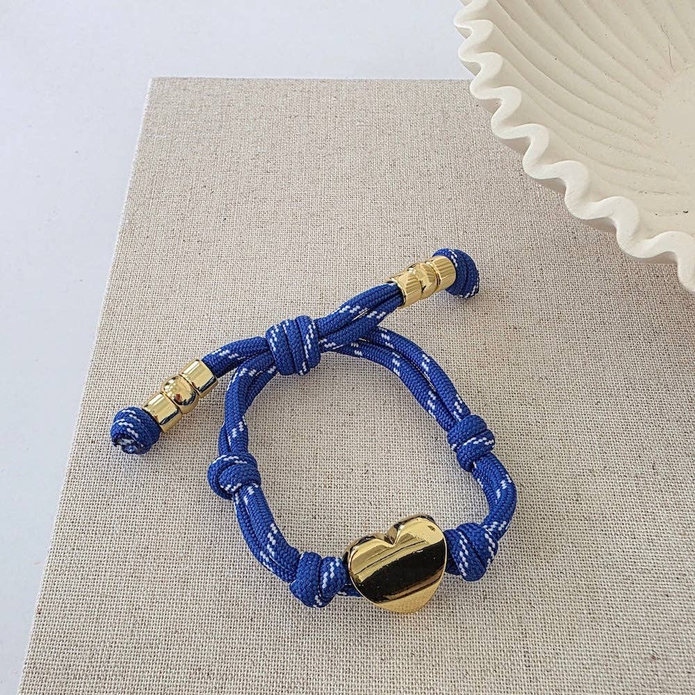 Heart Knot Cord Bracelet I Orange