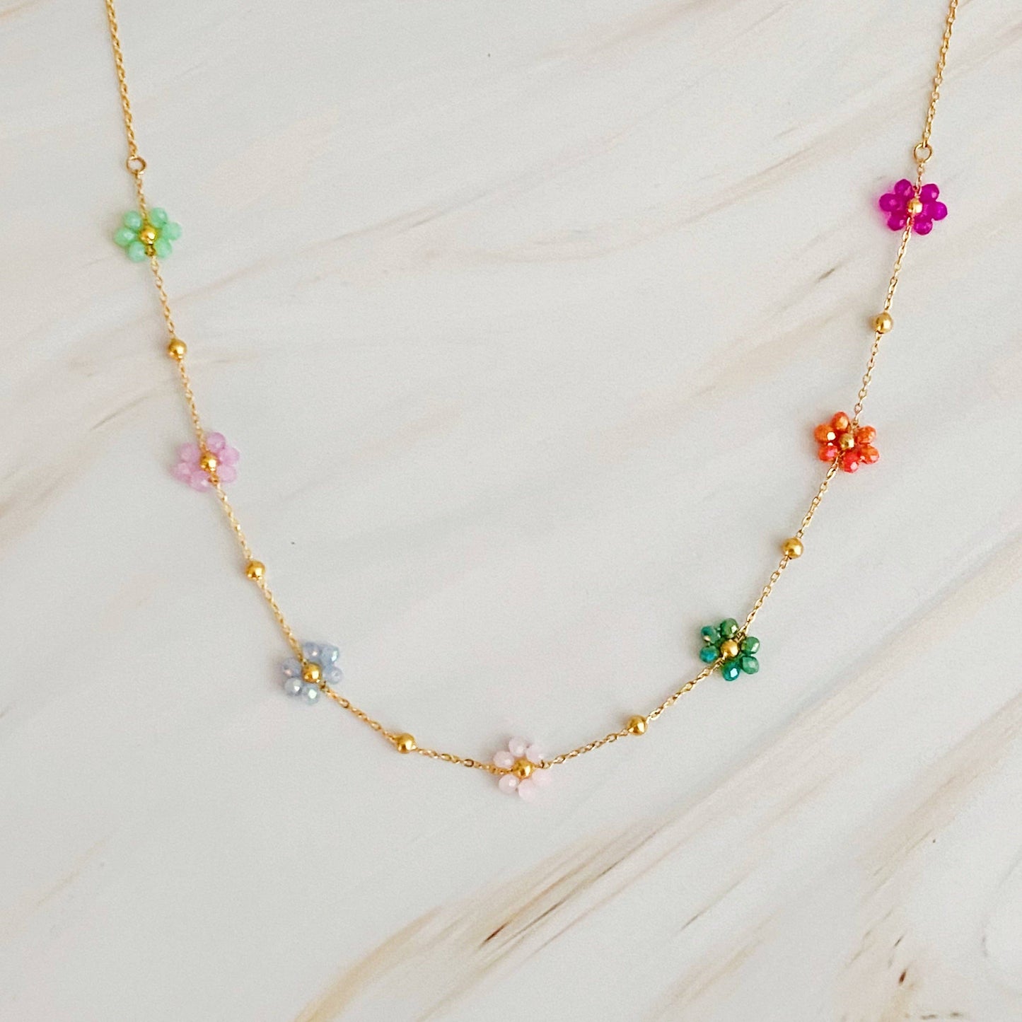 Wildflower Bouquet Beaded Necklace