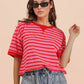 Cherry Stripe Boxy Tee
