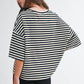 Oversized Stripe Boyfriend Tee I Blue