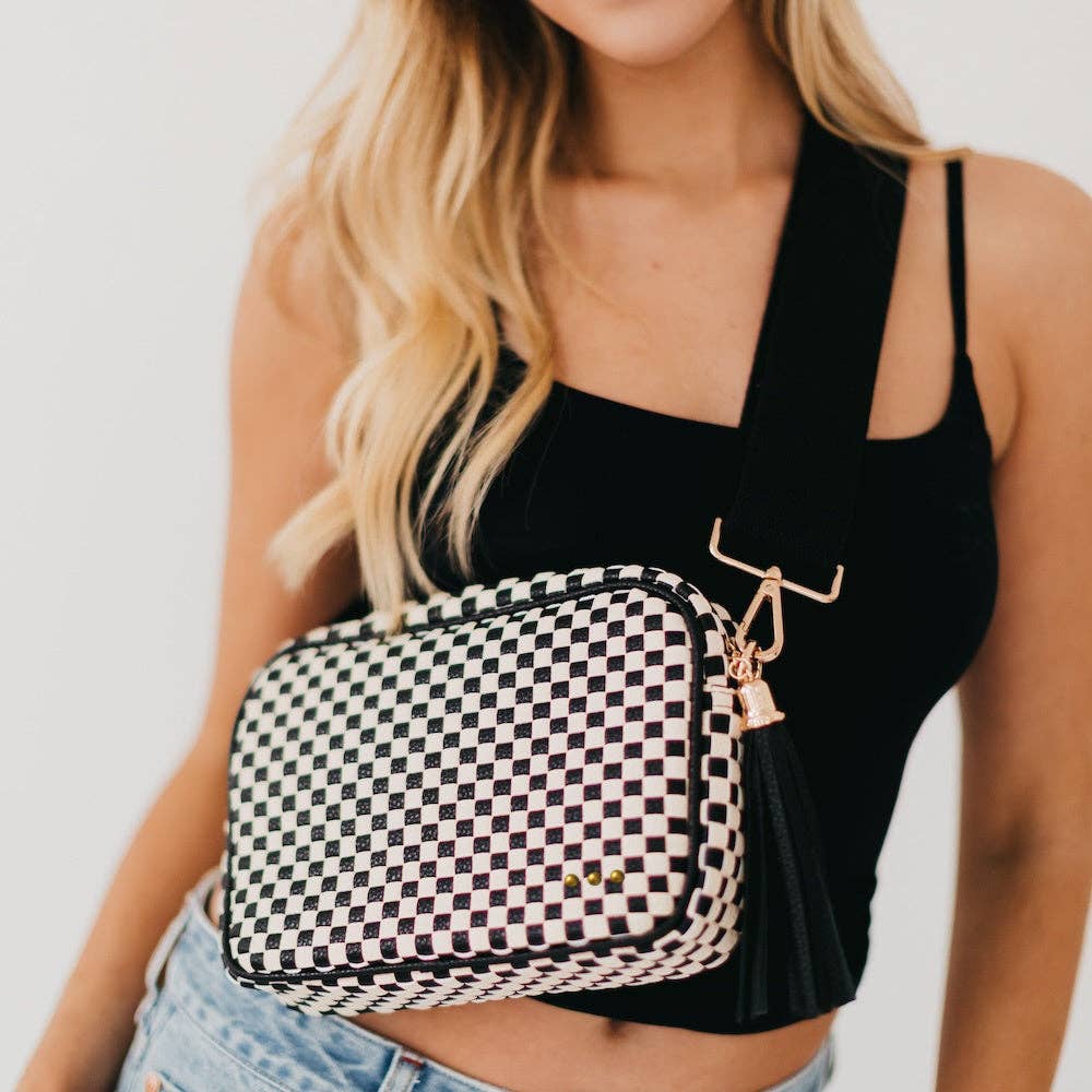 Woven Checkered Bag