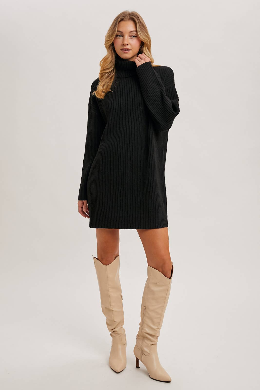 Turtle Neck Sweater Dress