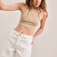 White Clean Cut Shorts