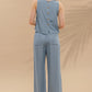 Sleeveless Chambray Top