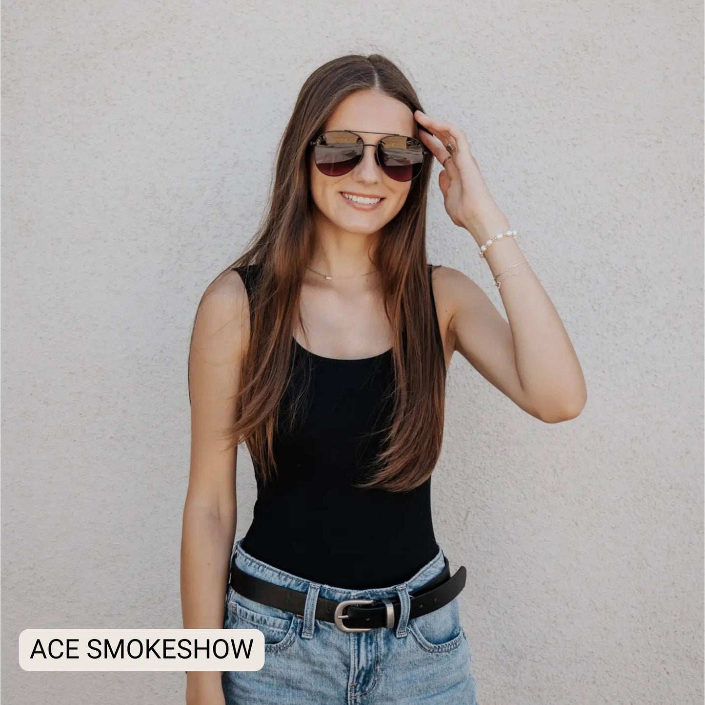 Ace I Unisex Aviator Sunglasses I Jet Black