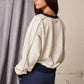 Navy Trim Lounge Sweatshirt