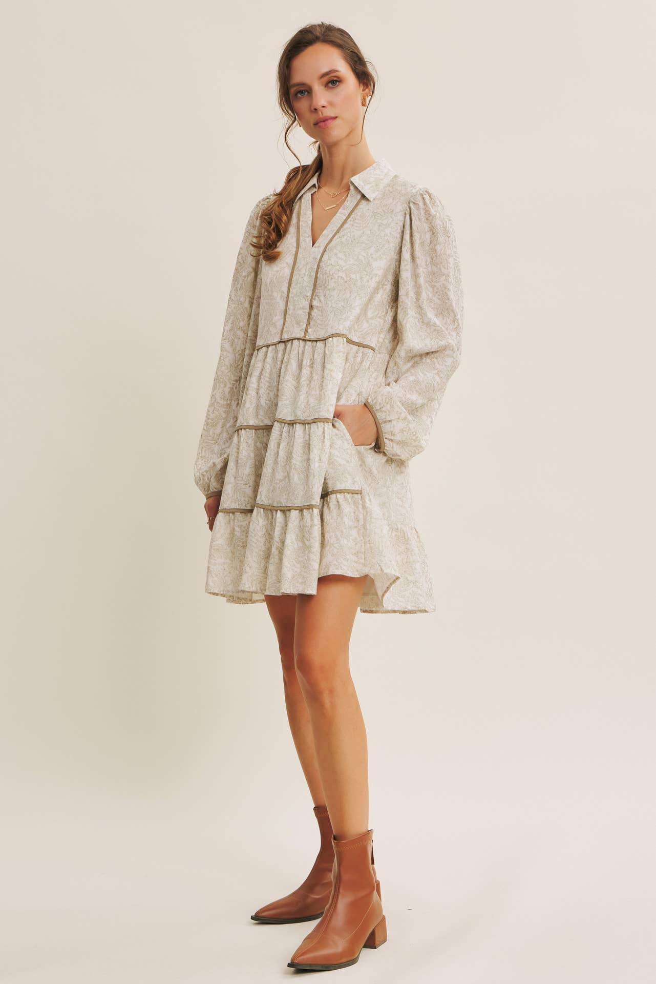 Romantic Toile Mini Dress