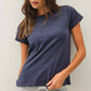Charcoal Blue Basic Tee