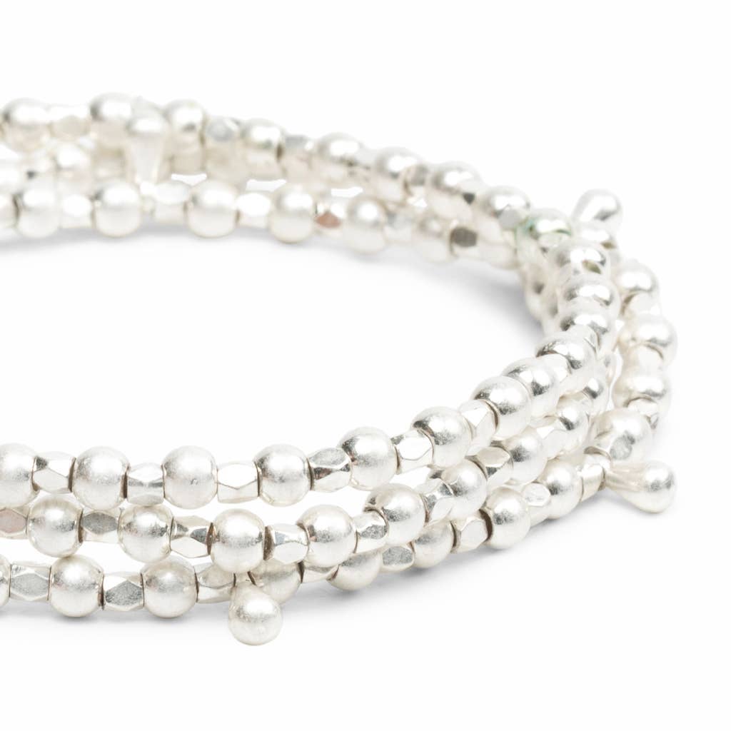 Everyday Silver Beaded Wrap