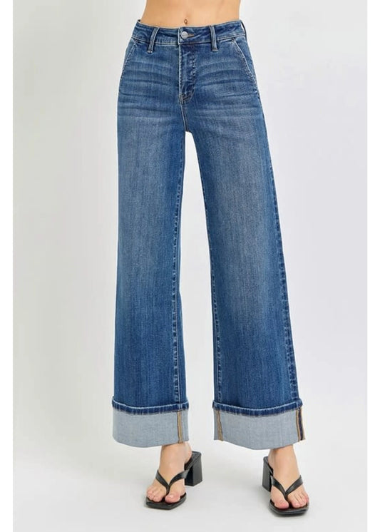 Tummy Control High Rise Wide Jeans