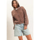 Waffle Zip-Up Hoodie I Brown