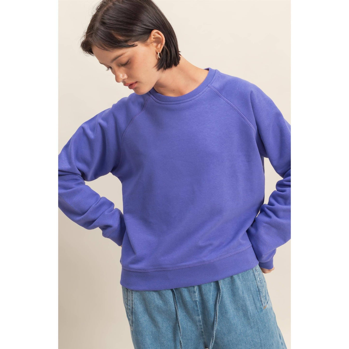 Soft + Slouchy Raglan Pullover I White