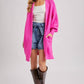 Longline Sweater Knit Cardigan – Hot Pink