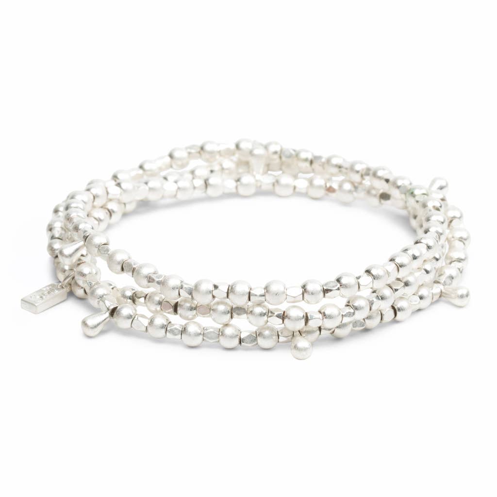 Everyday Silver Beaded Wrap