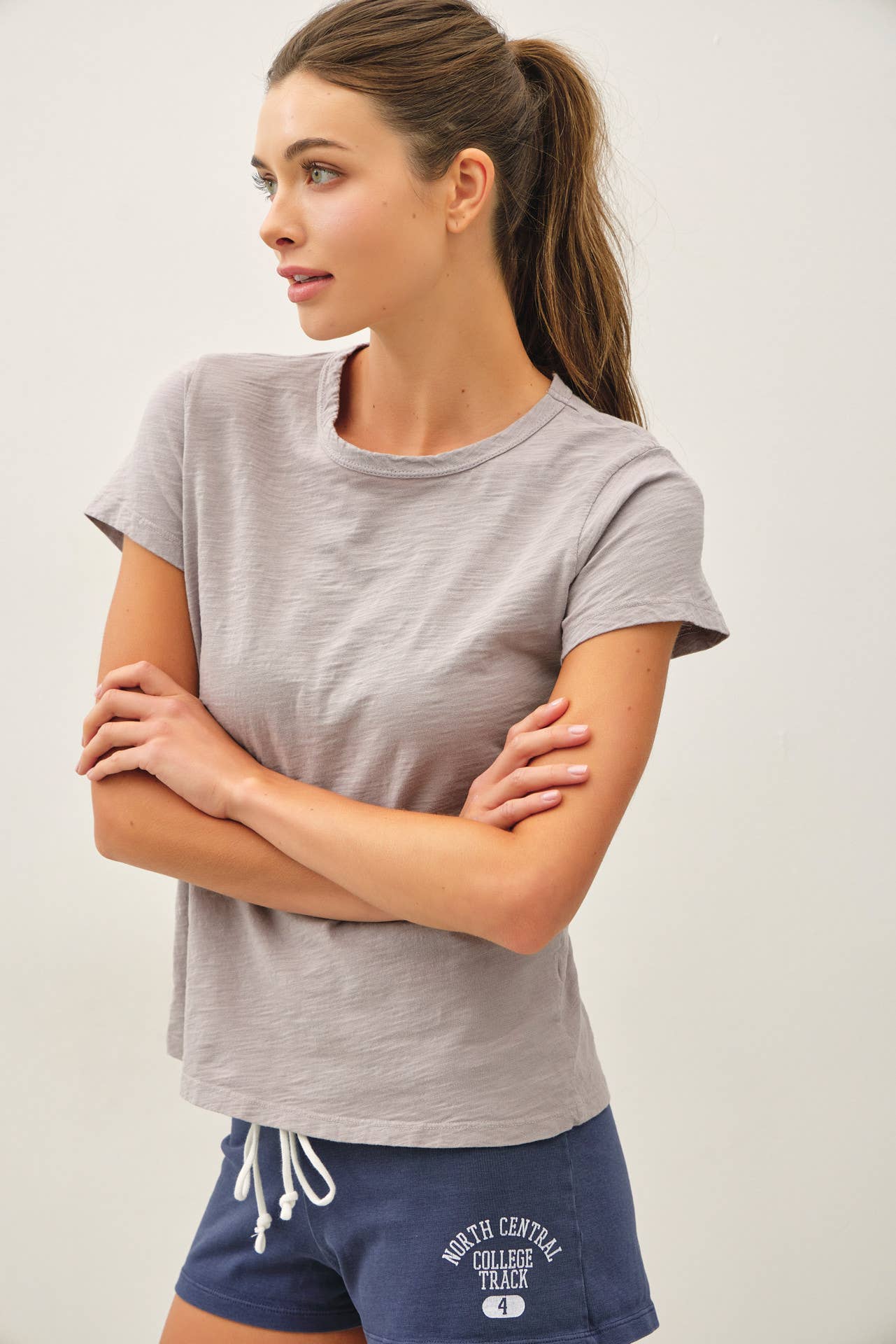 Charcoal Blue Basic Tee