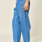 Polka Dot Denim Barrel Jeans