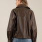 Faux Leather Bomber Jacket