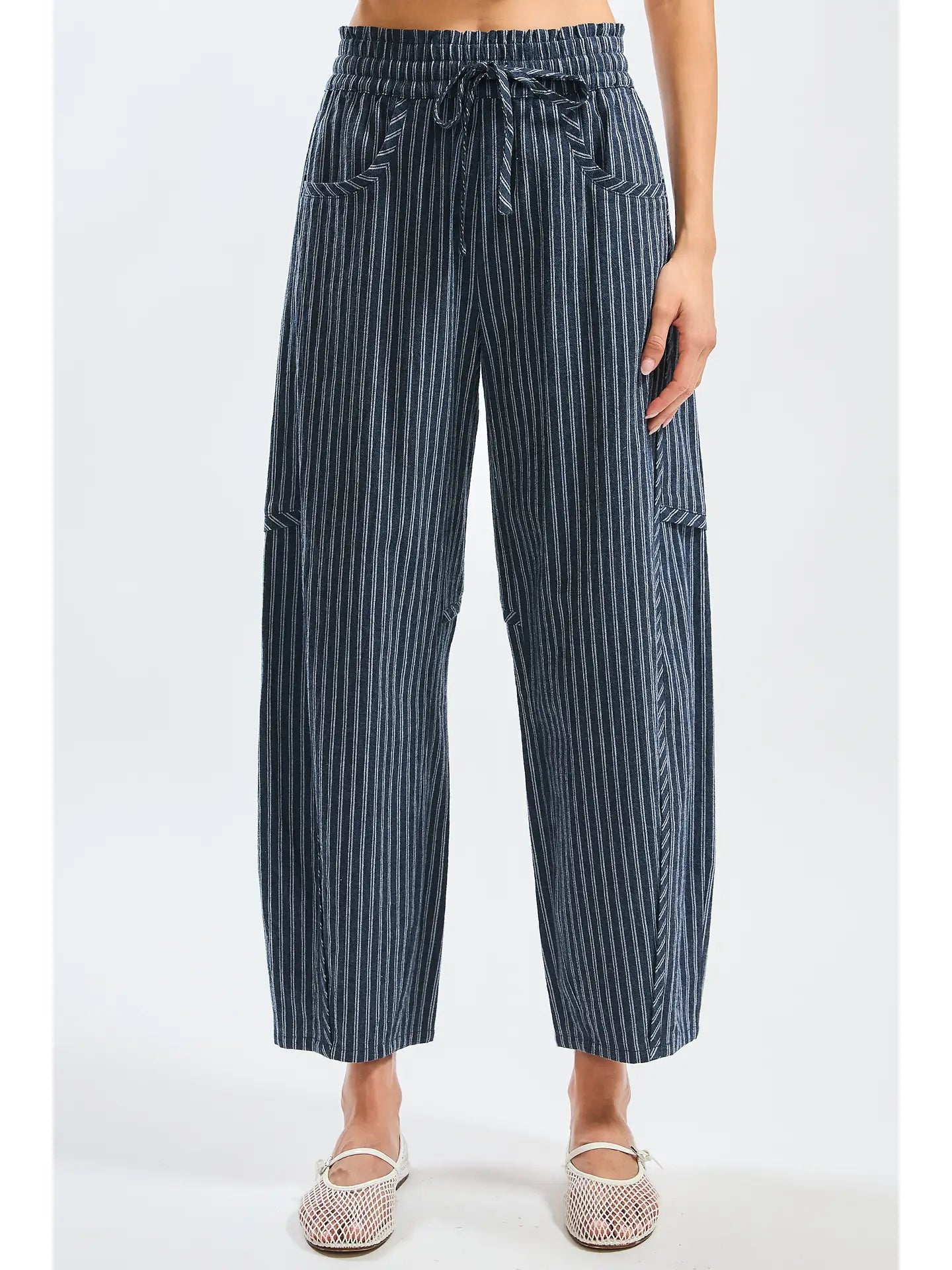 Pinstripe Drawstring Pants