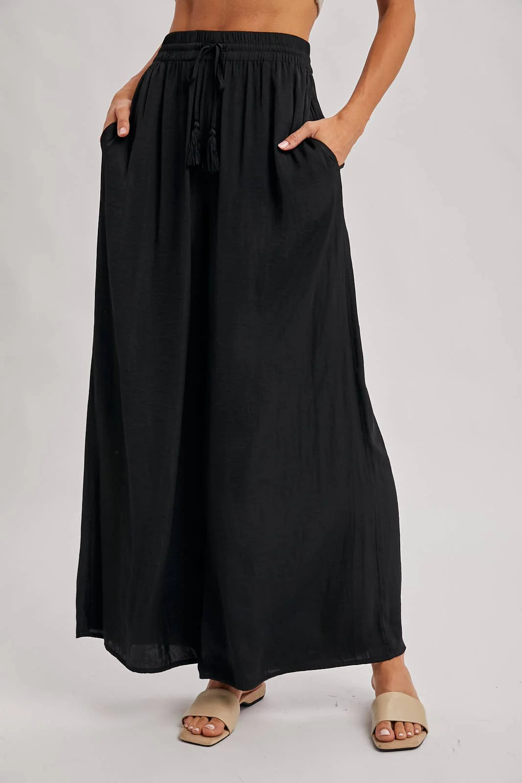 Silk Palazzo Wide Leg Pants
