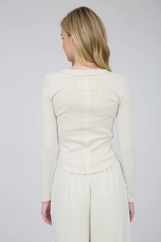 Ribbed Henley Top