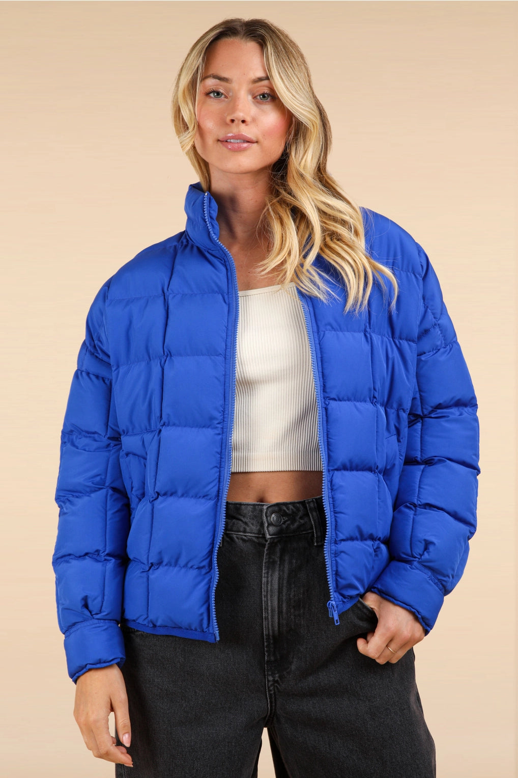 Solid Puffer Padded Warm Jacket