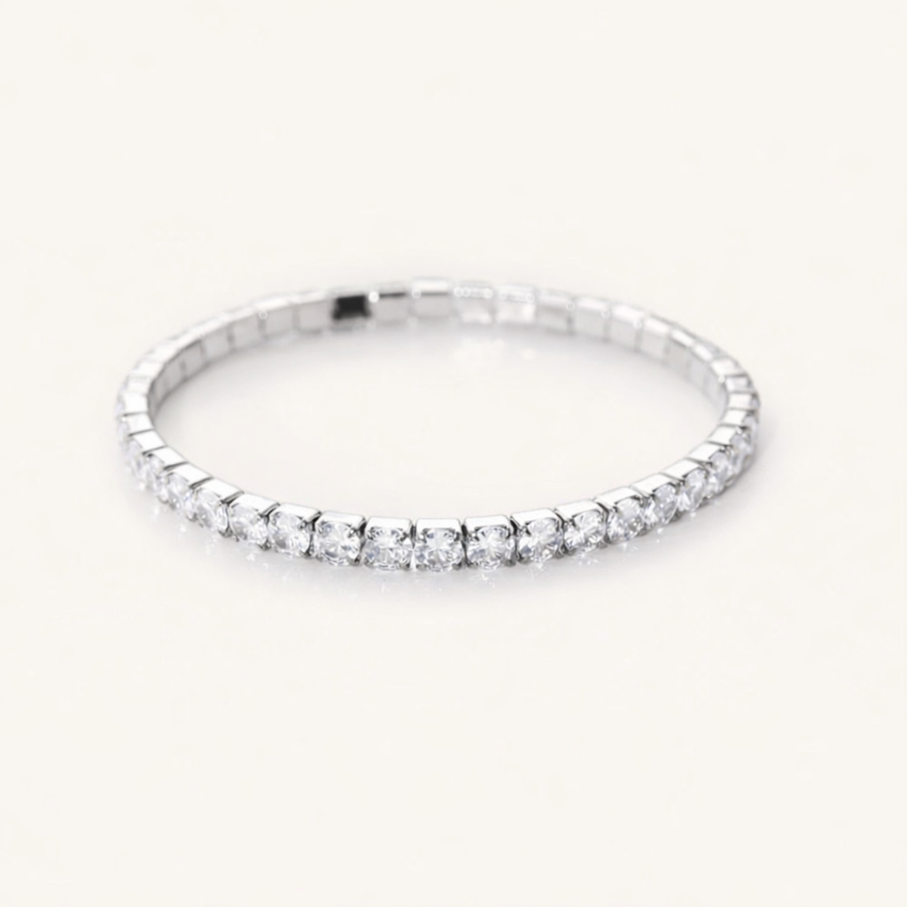 Elastic Tennis Bracelet - Silver