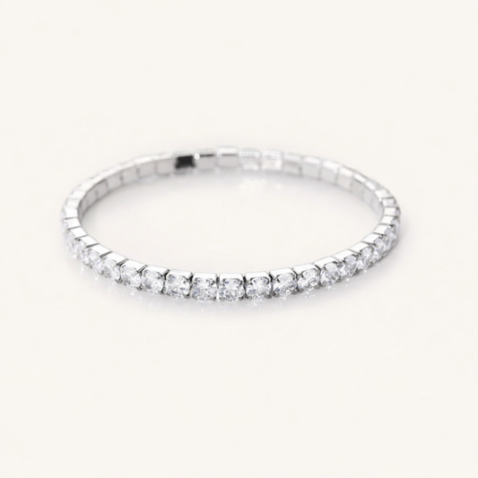 Elastic Tennis Bracelet - Silver
