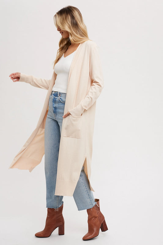 Longline Open Front Cardigan