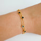 Petite Clover Layered Chain Bracelet: Black