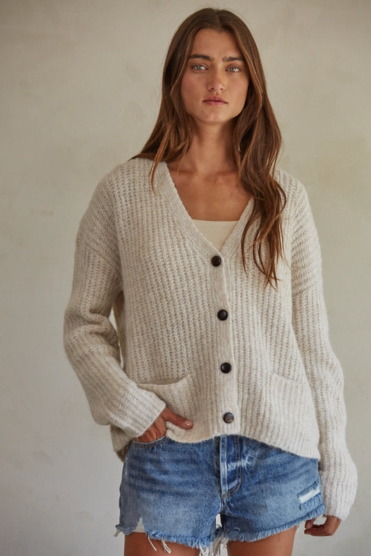 Knit Wool Mohair Cardigan