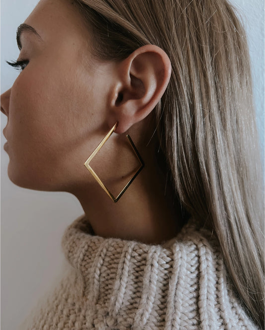 Eliora Gold Open Square Earrings