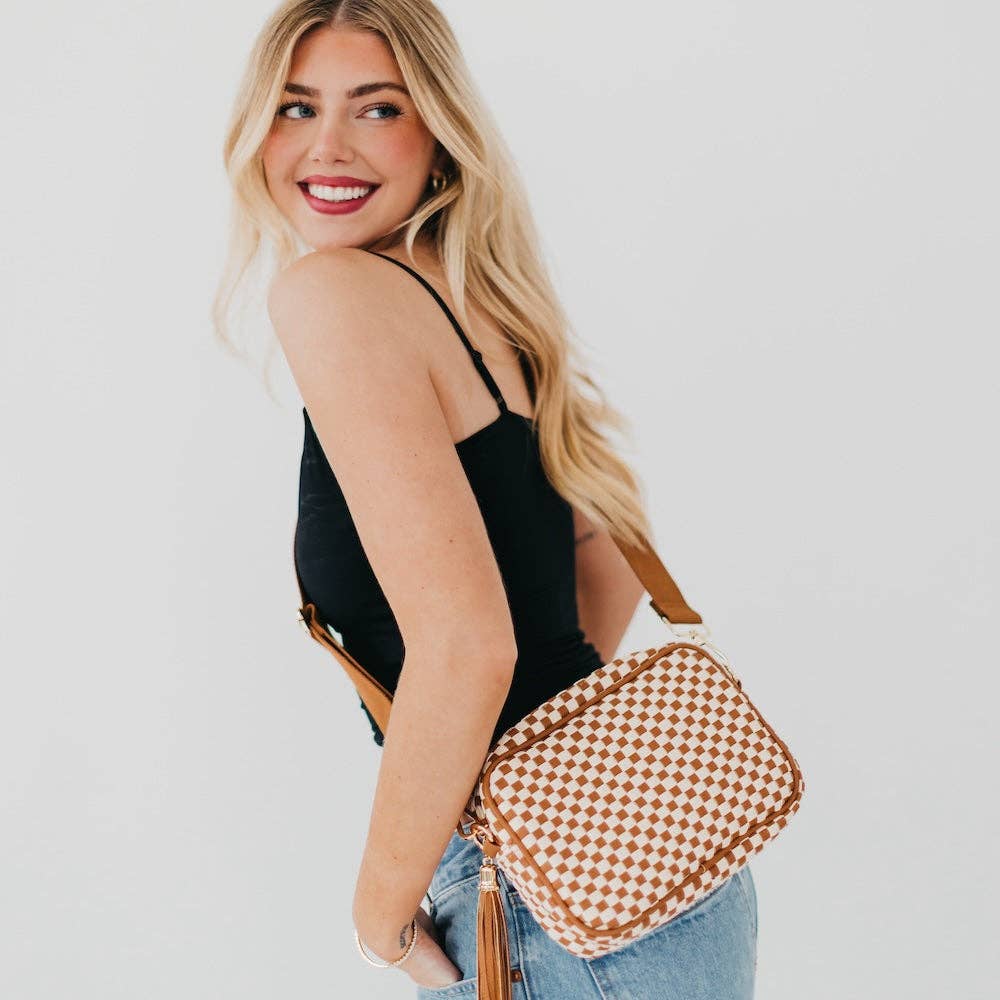 Woven Checkered Bag