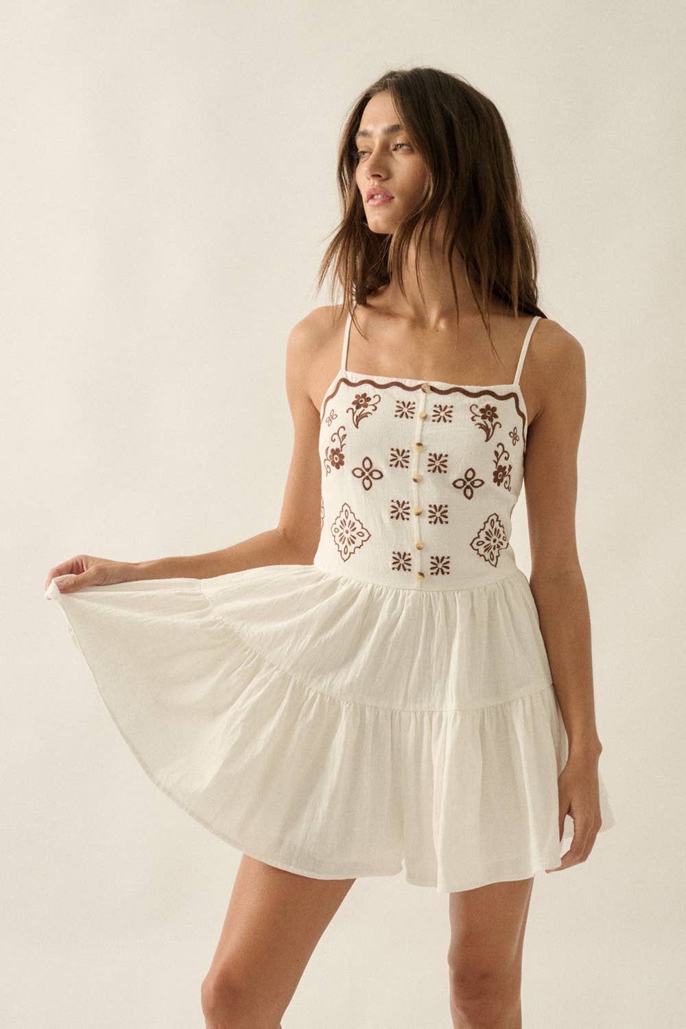 Floral Embroidered Romper