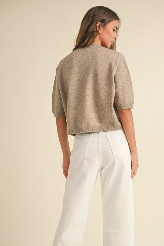 Mocha Short Sleeve Sweater