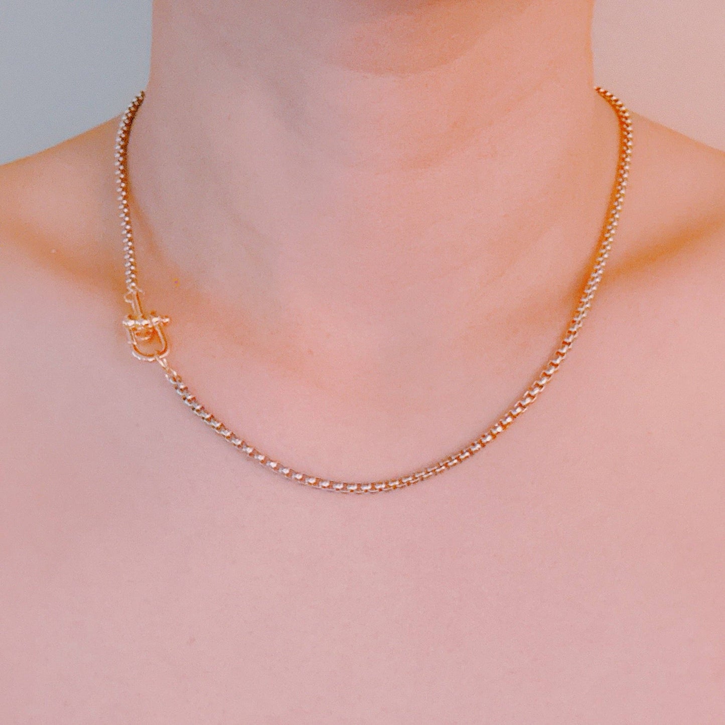Linked Lock Chain Necklace