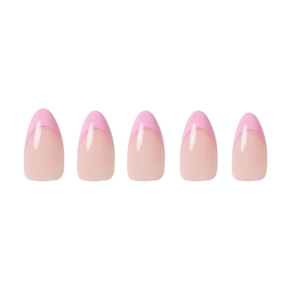 Pink Macaron Press-On Nails | Pink French Tip